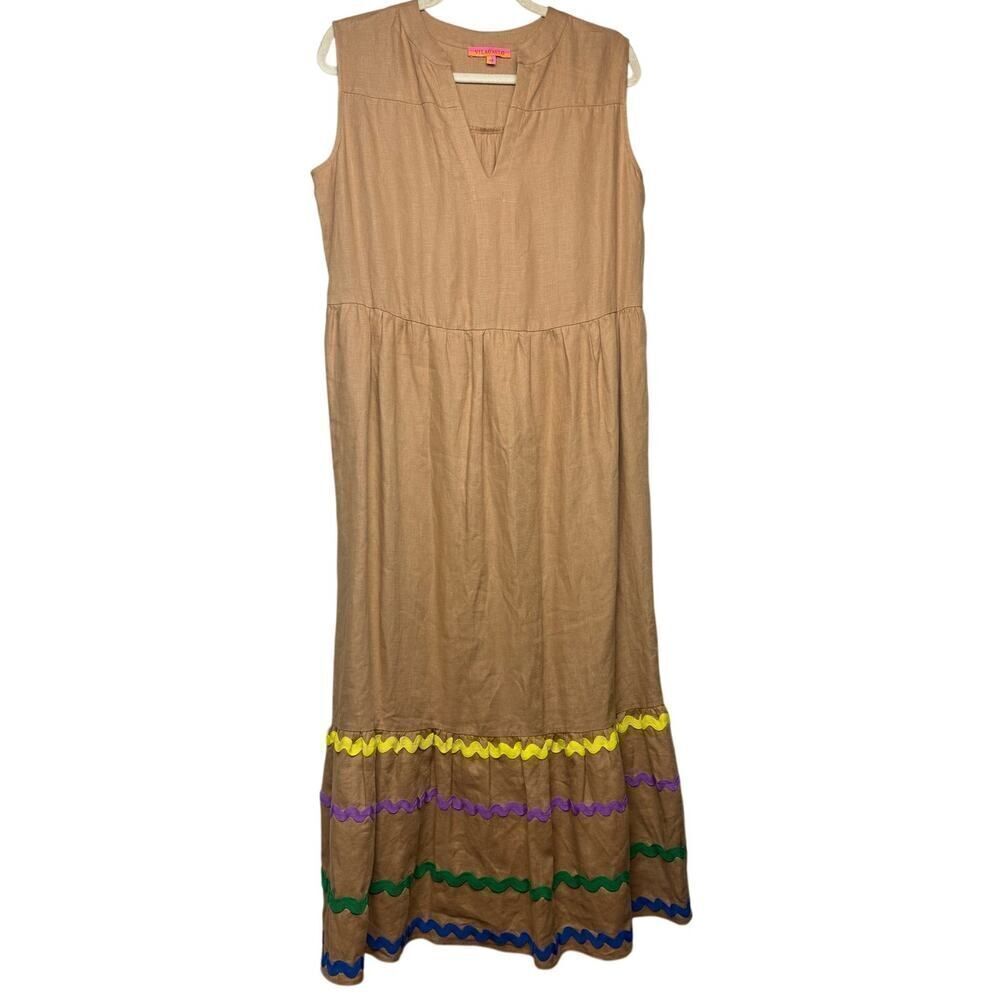 Vilagallo Lenna Midi Linen Shift Dress Sz. 42 (US M)